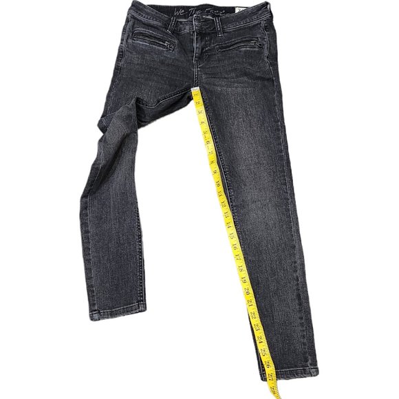 Free People We The Free Black Denim Grey Wash Zipper Accents Skinny Jeans - Picture 3 of 7
